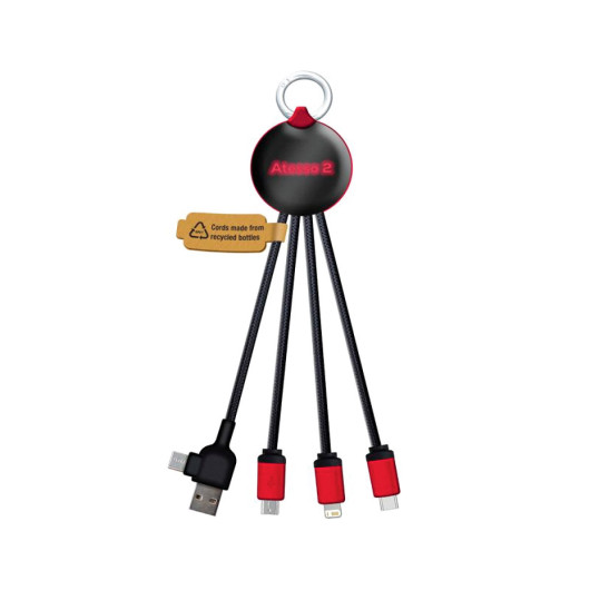 RPET LED Charging Cables Red